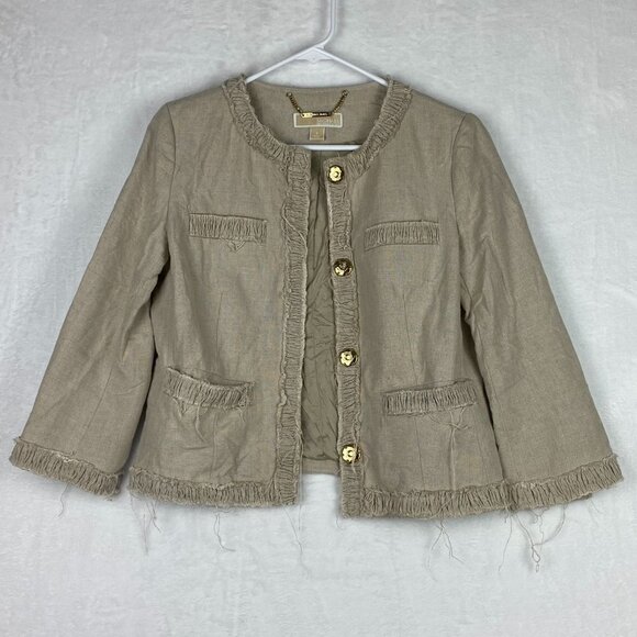 Michael Kors Jacket Womens Size 6 Lightweight Casual Pockets Ladies Short Jacket - Picture 3 of 12